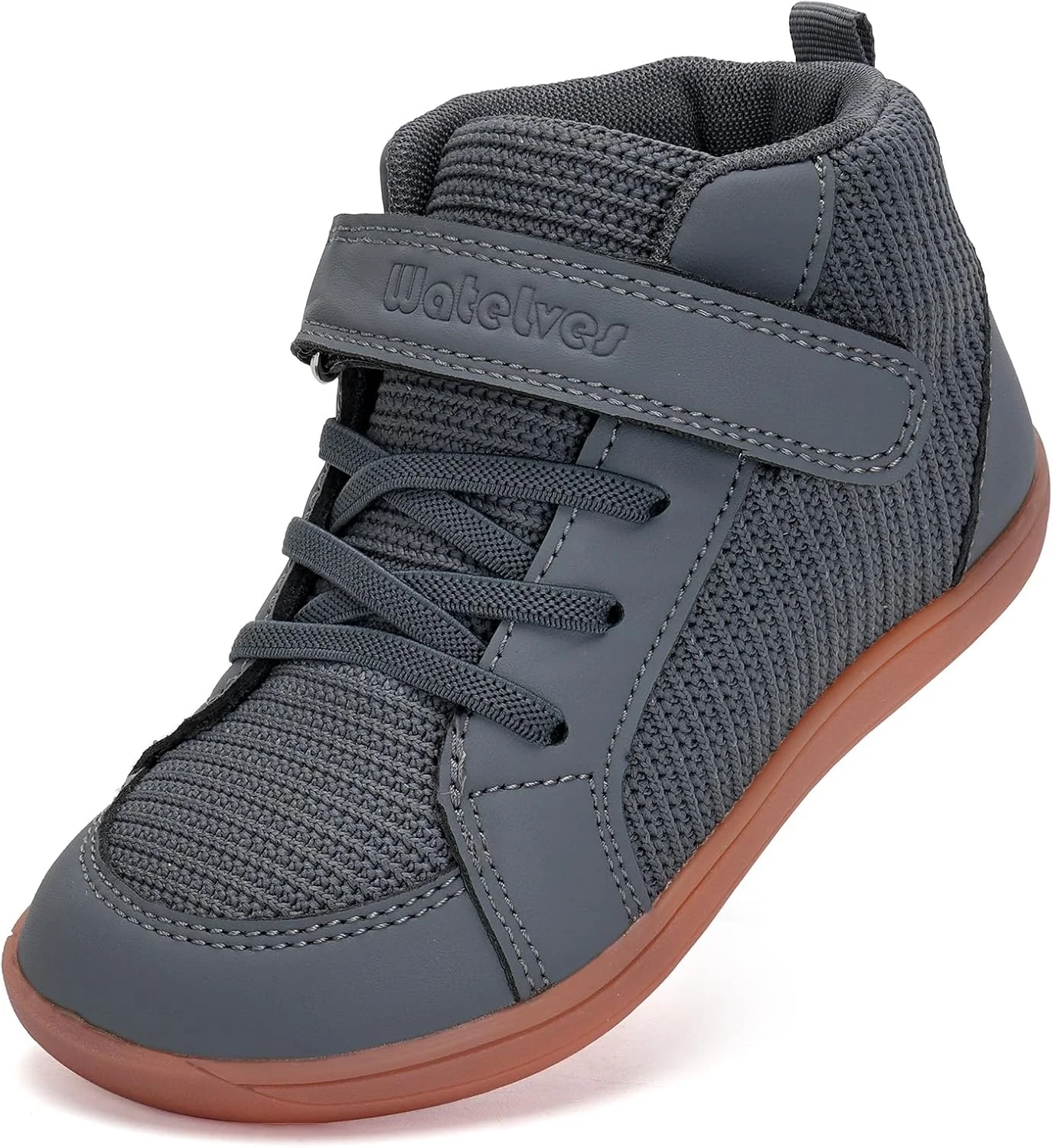 کفش های برهنه پای پهن مناسب کودکان نوپا و خردسال WateLves، کفش های کتانی مینیمالیستی ساق بلند زمستانی پسرانه و دخترانه، چکمه های مچ پا خز مصنوعی، کفش های پیاده روی گرم برای داخل و خارج از منزل | پهن شدن طبیعی | تناسب انعطاف پذیر