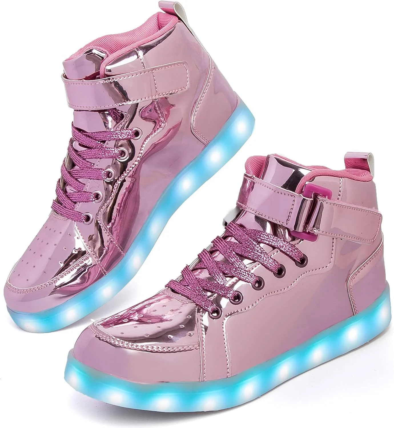 کفش‌های چراغ‌دار LED واجین بچگانه، کتانی ساق بلند با شارژ USB، کفش‌های رقص نورانی چشمک‌زن برای پسران دختران نوپا، هدیه