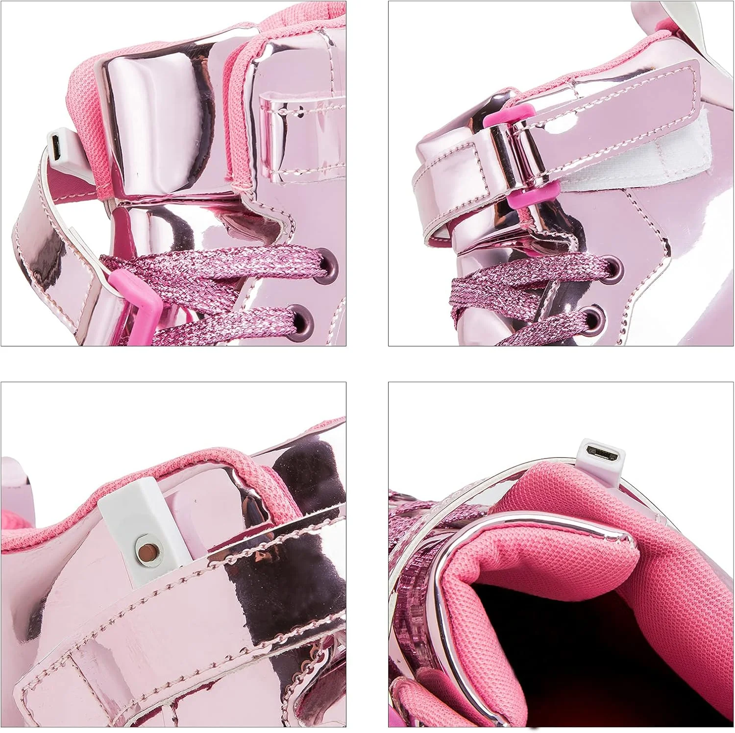 کفش‌های چراغ‌دار LED واجین بچگانه، کتانی ساق بلند با شارژ USB، کفش‌های رقص نورانی چشمک‌زن برای پسران دختران نوپا، هدیه