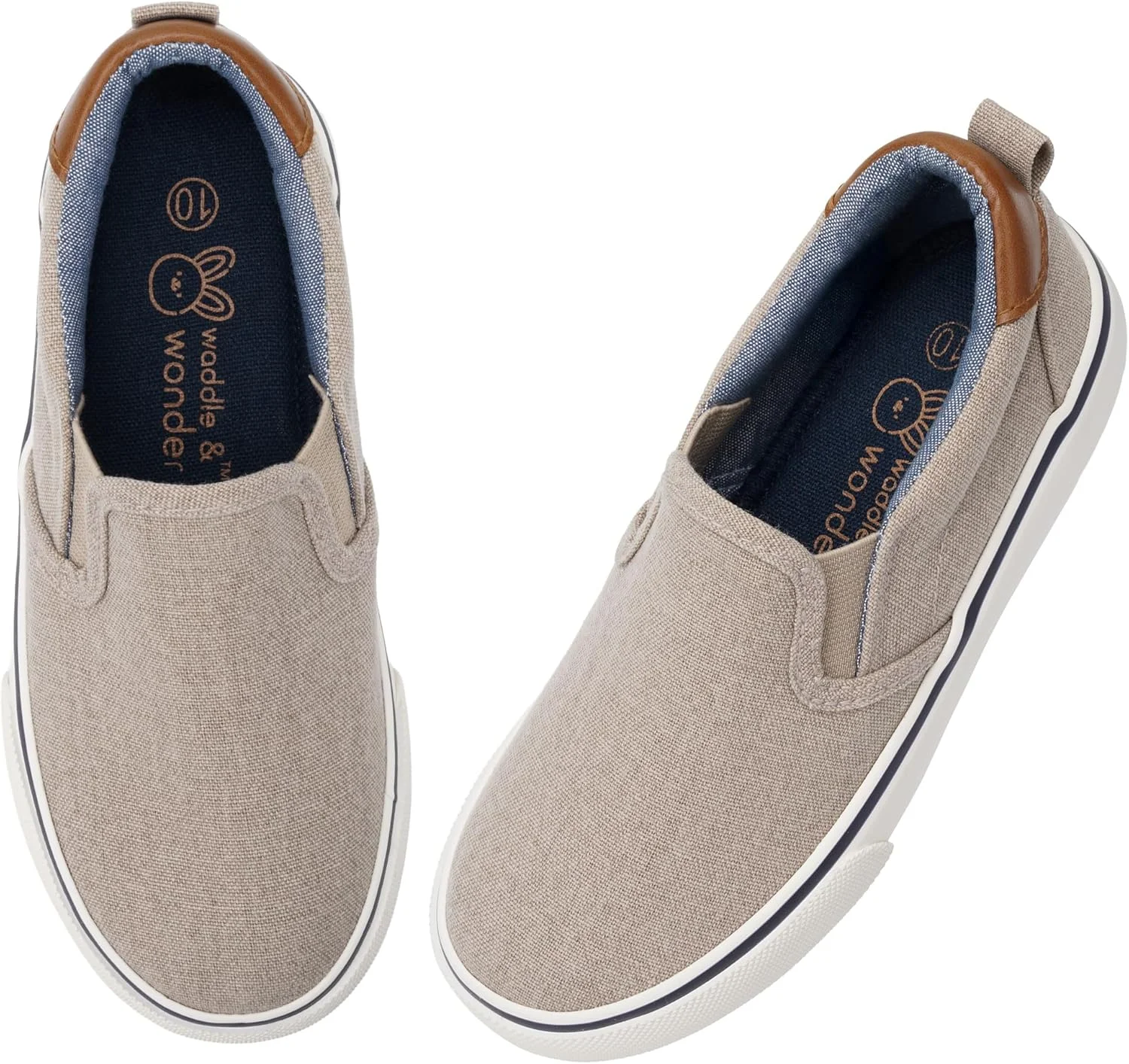 کفش های لغزنده کودکانه Waddle Wonder برای پسران و دختران، کفش های کتانی بوم گرد برای کودکان، کفش ورزشی غیر رسمی مدرسه قهوه ای