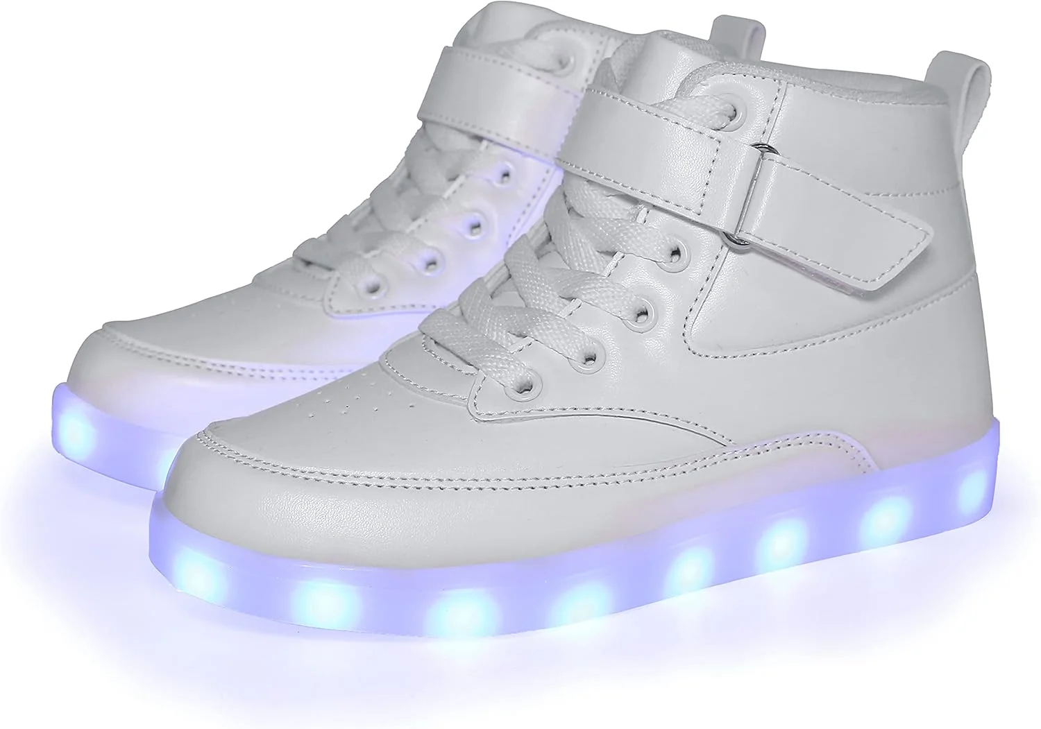 کفش‌های چراغ‌دار LED بچگانه Voovix، شارژ USB، کفش‌های کتانی ساق بلند چشمک‌زن برای پسران و دختران، یونیسکس