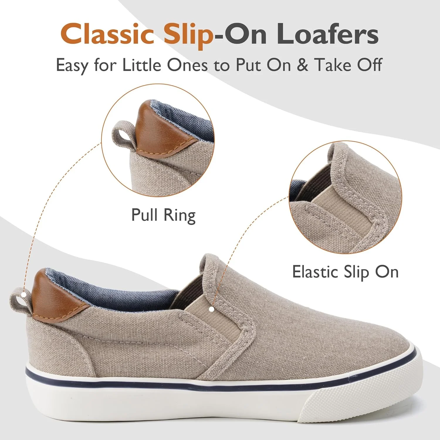 کفش های لغزنده کودکانه Waddle Wonder برای پسران و دختران، کفش های کتانی بوم گرد برای کودکان، کفش ورزشی غیر رسمی مدرسه قهوه ای