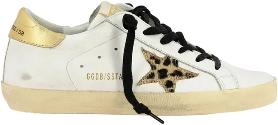 کفش‌های کتانی پسرانه VONKIE مدل Golden Goose، کفش‌های ورزشی لاستیکی بنددار یکپارچهسازی با سیستمعامل، کفش‌های کتانی تخت بادوام و غیررسمی