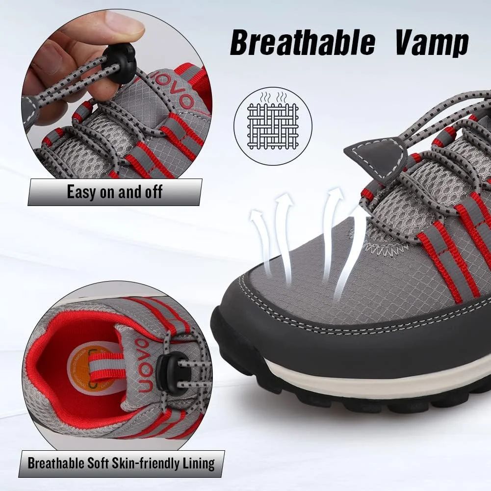 کفش های پسرانه UOVO، کفش تنیس، دویدن، ضد آب، کفش ورزشی پیاده روی، مقاوم در برابر لغزش، مناسب کودکان کوچک/بزرگ، ورزشی و فضای باز