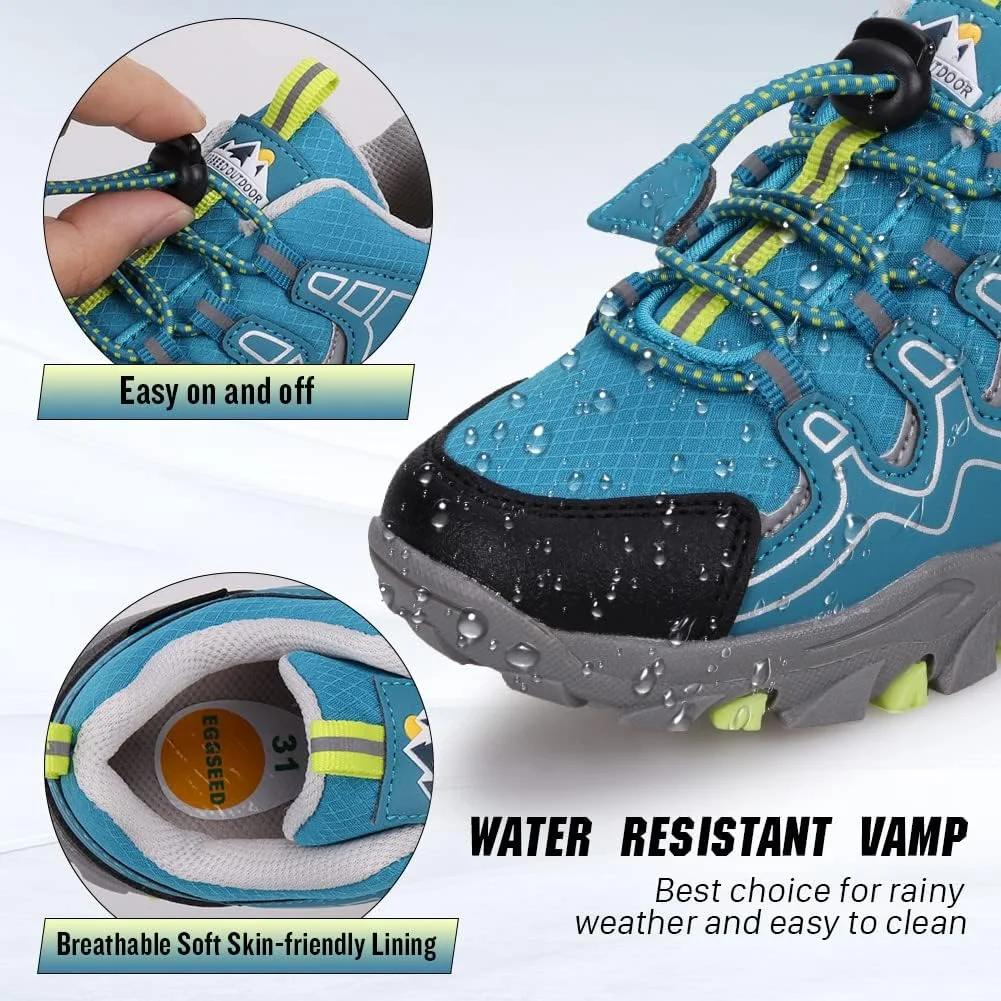 کفش پسرانه UOVO، کفش کتانی پسرانه، کفش تنیس پسرانه، کفش دویدن، کفش پیاده روی ضد آب، کفش ورزشی فضای باز بچگانه، ضد لغزش (پسران کوچک/بزرگ)