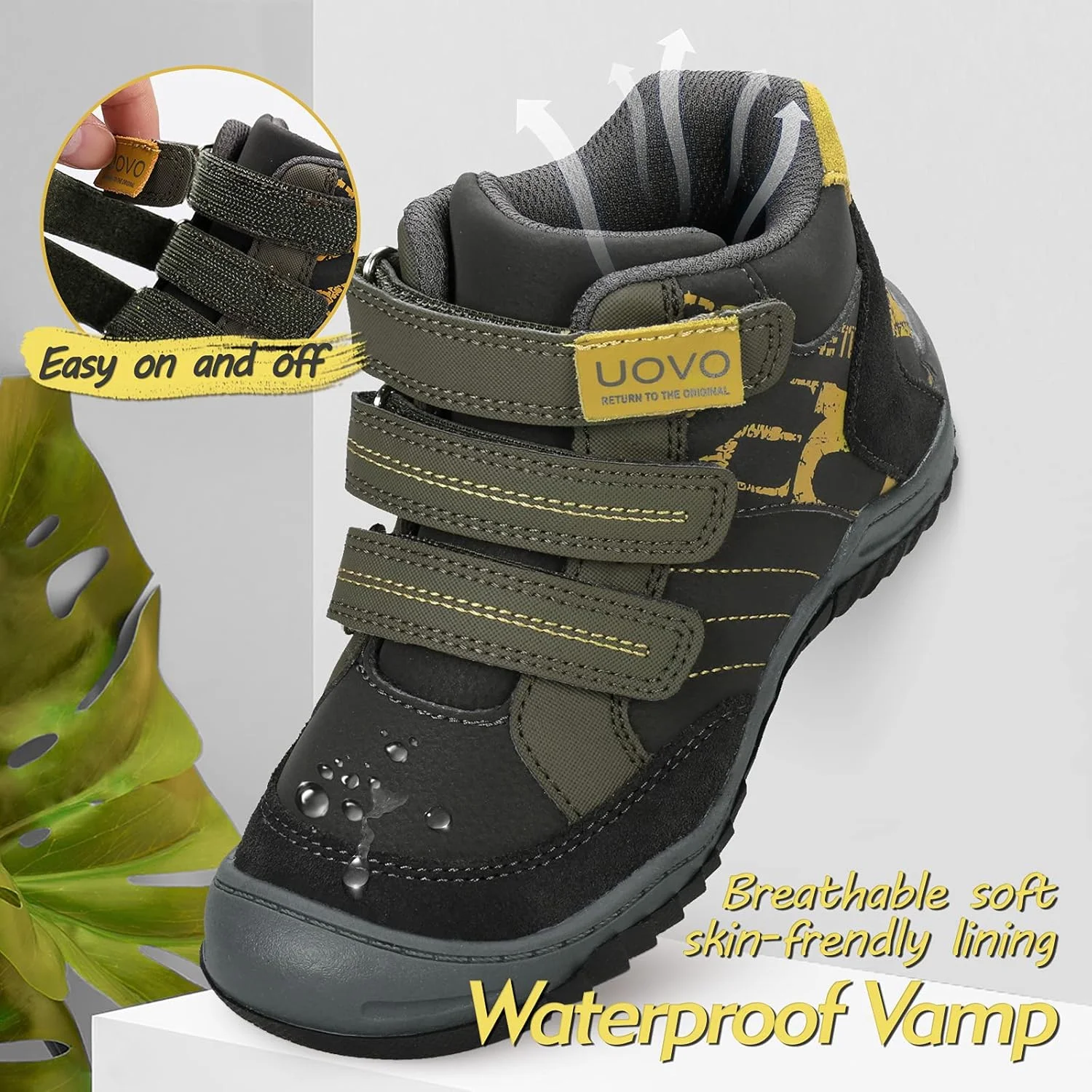 کفش های پسرانه UOVO ضد آب، بوت های بچه گانه ساق بلند، کفش های اسکیت برد، بوت های ورزشی کودکان سایز 11 بچه های کوچک تا 6.5 بچه های بزرگ