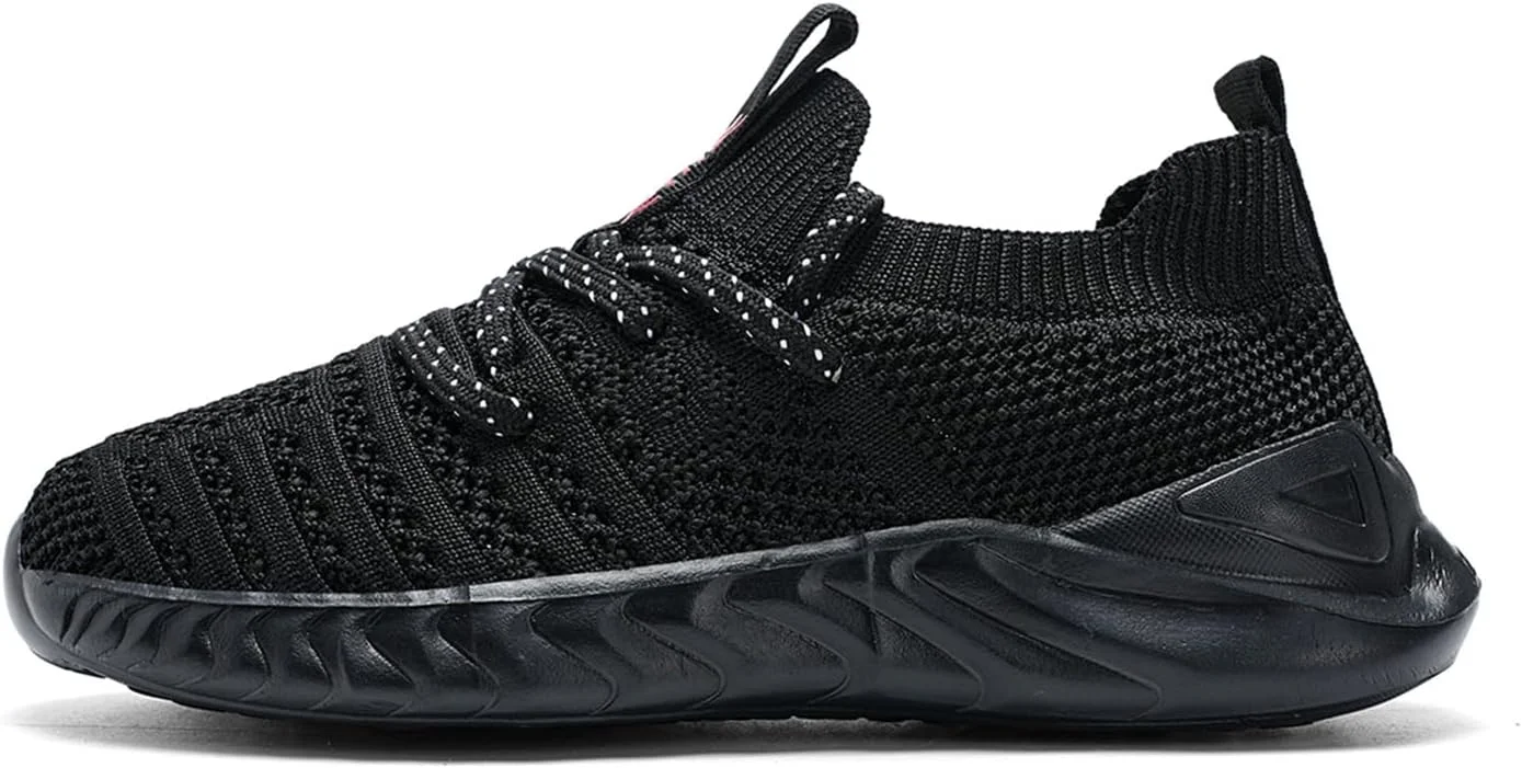 کفش‌های دویدن بچگانه UMANPOO، کفش‌های کتانی لغزنده بدون بند، کفش‌های جورابی ورزشی تنیس پیاده‌روی غیر لغزنده برای پسران و دختران