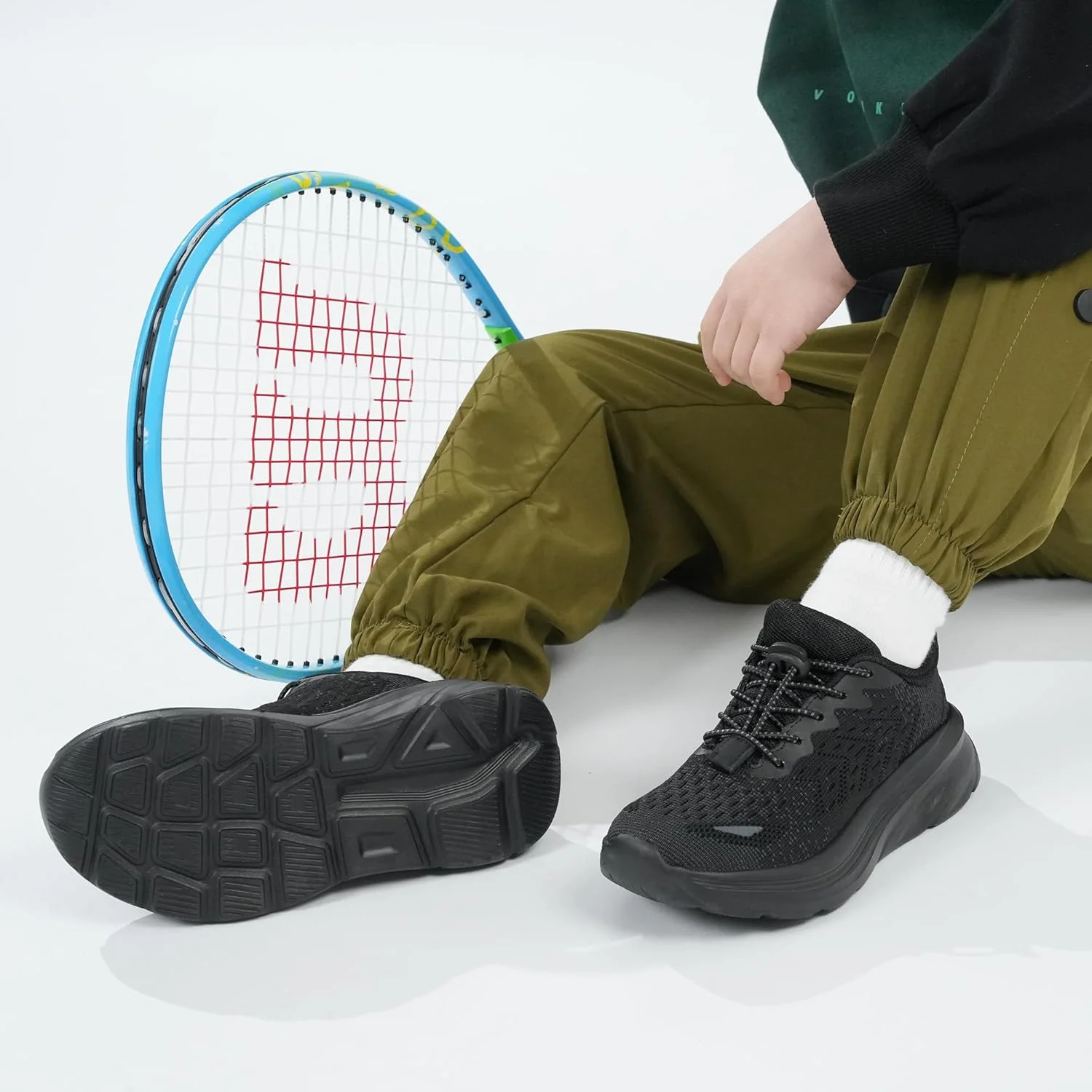 کفش ورزشی تنیس و دویدن توبفیس پسرانه دخترانه بچه گانه با پشتیبانی از قوس پا، بند کشی، سبک وزن، تنفس پذیر، مناسب مدرسه و پیاده روی (کودک نوپا/کودک کوچک/کودک بزرگ)