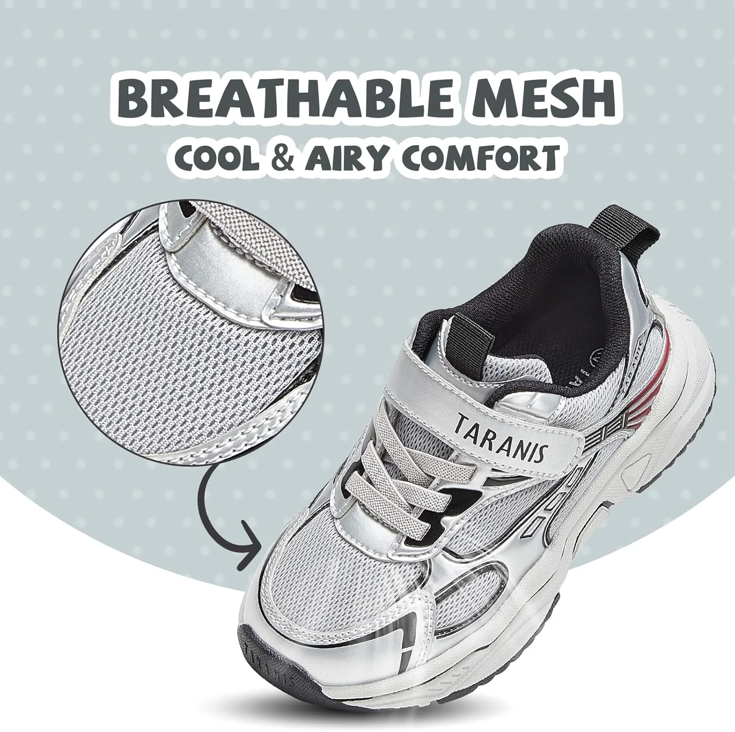 کفش های تارانیس مخصوص کودکان دخترانه و پسرانه، کفش ورزشی بچه گانه، کفش تنیس لغزنده و راحت، نقره ای، سایز 13 کودک کفش های تارانیس مخصوص کودکان دخترانه و پسرانه، کفش ورزشی بچه گانه، کفش تنیس لغزنده و راحت، نقره ای، سایز 13 کودک