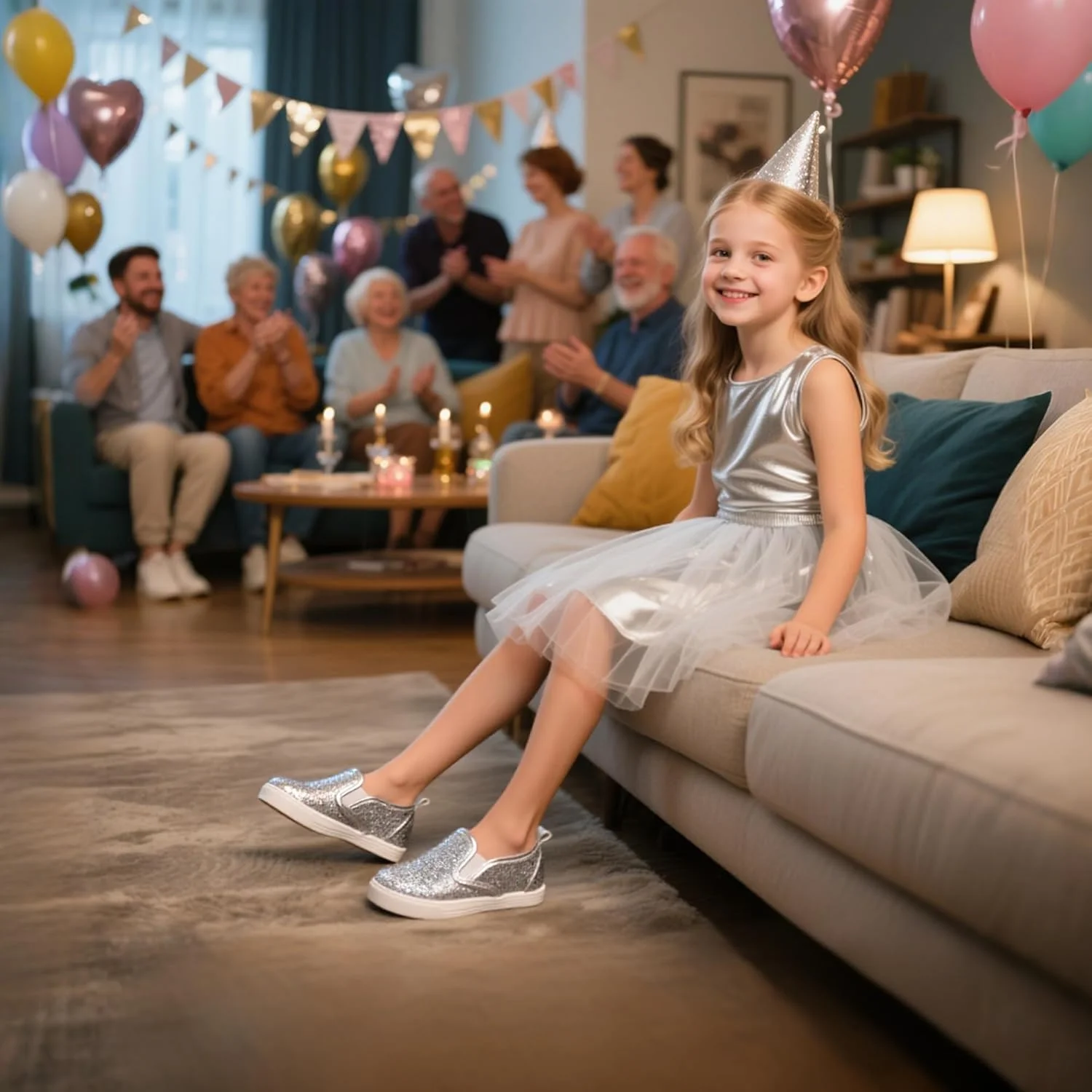 کفش پیاده روی دخترانه Tegeek، مدل پولکی و اکلیلی، مناسب کودکان کفش پیاده روی دخترانه Tegeek، مدل پولکی و اکلیلی، مناسب کودکان