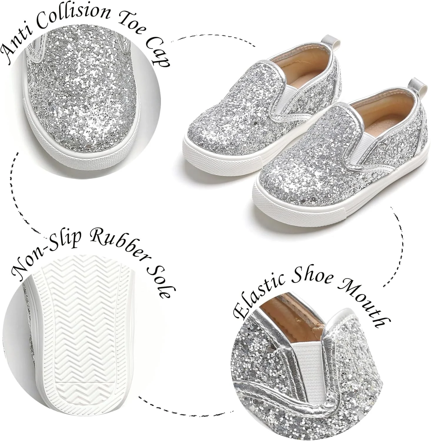 کفش پیاده روی دخترانه Tegeek، مدل پولکی و اکلیلی، مناسب کودکان کفش پیاده روی دخترانه Tegeek، مدل پولکی و اکلیلی، مناسب کودکان