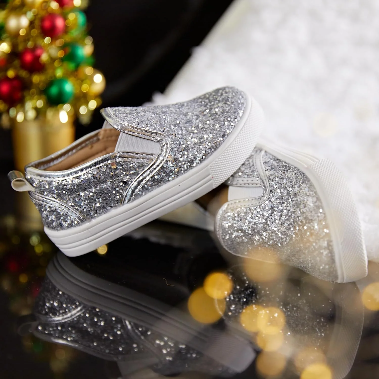 کفش پیاده روی دخترانه Tegeek، مدل پولکی و اکلیلی، مناسب کودکان کفش پیاده روی دخترانه Tegeek، مدل پولکی و اکلیلی، مناسب کودکان