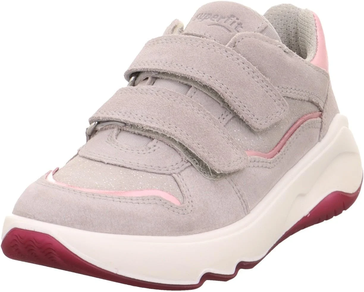 کفش کتانی دخترانه سوپرفیت، خاکستری روشن صورتی 2500، سایز 6 بچه بزرگ