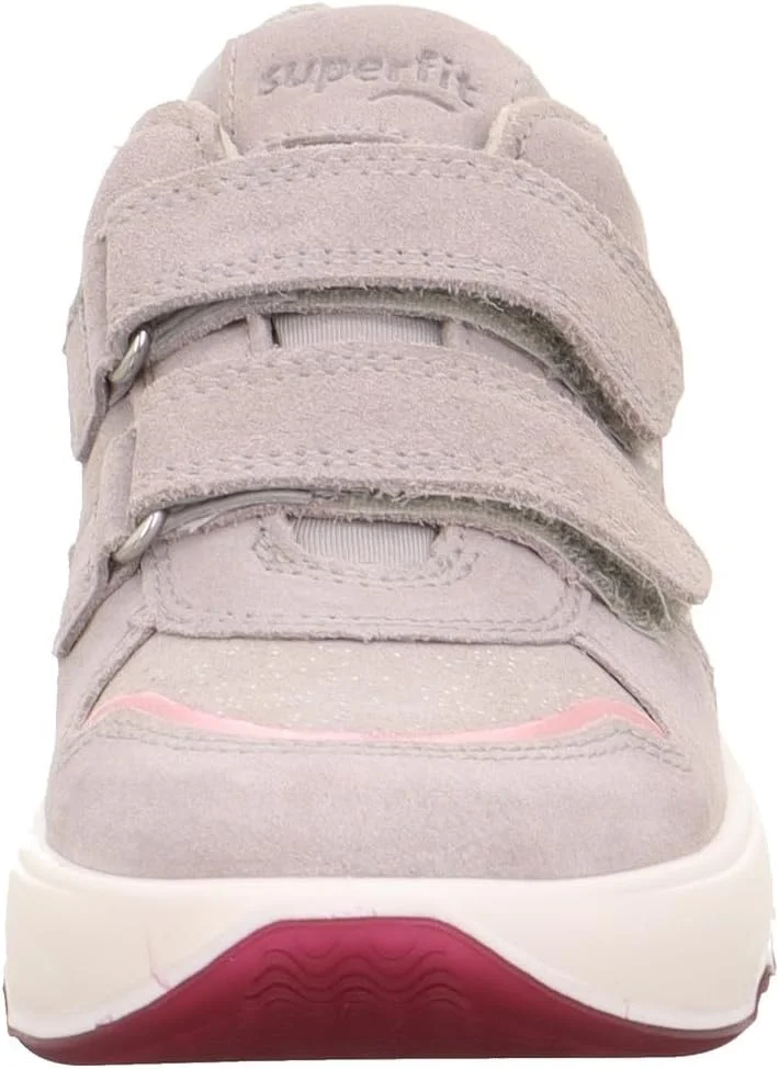 کفش کتانی دخترانه سوپرفیت، خاکستری روشن صورتی 2500، سایز 6 بچه بزرگ