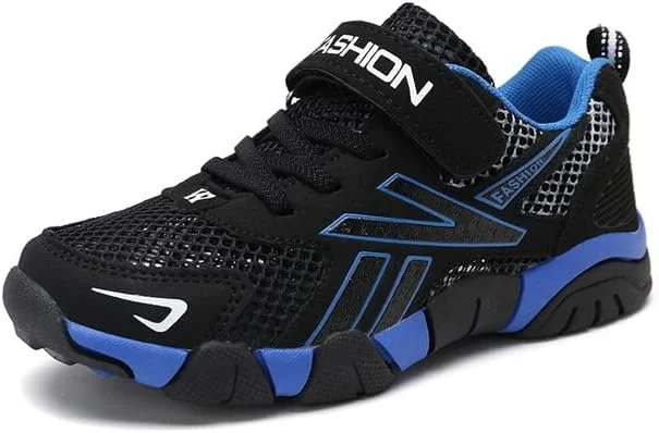 کفش ورزشی - کفش ورزشی توری تک لایه تنفسی تابستانی پسرانه، کفش های کتانی ضد لغزش غیر رسمی فضای باز، راحت، سبک، مناسب پیاده روی و دویدن (آبی 28)