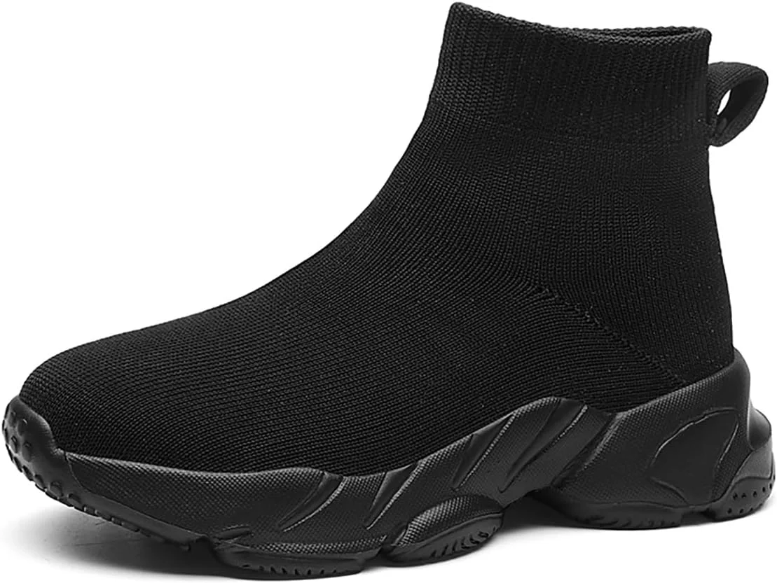 کفش‌های کتانی غیررسمی بچگانه پسرانه با جوراب بافتنی، کفش‌های دخترانه اسلیپ آن، ضد لغزش، تنفس‌پذیر، بهاری و پاییزی، کفش‌های جورابی، زیره نرم و سبک وزن مناسب فضای باز