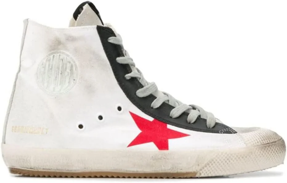 کفش‌های کتانی ساق بلند دخترانه گلدن گوس، کفش‌های ورزشی غیررسمی و مد روز مناسب فضای باز، تنفس‌پذیر و ضد لغزش