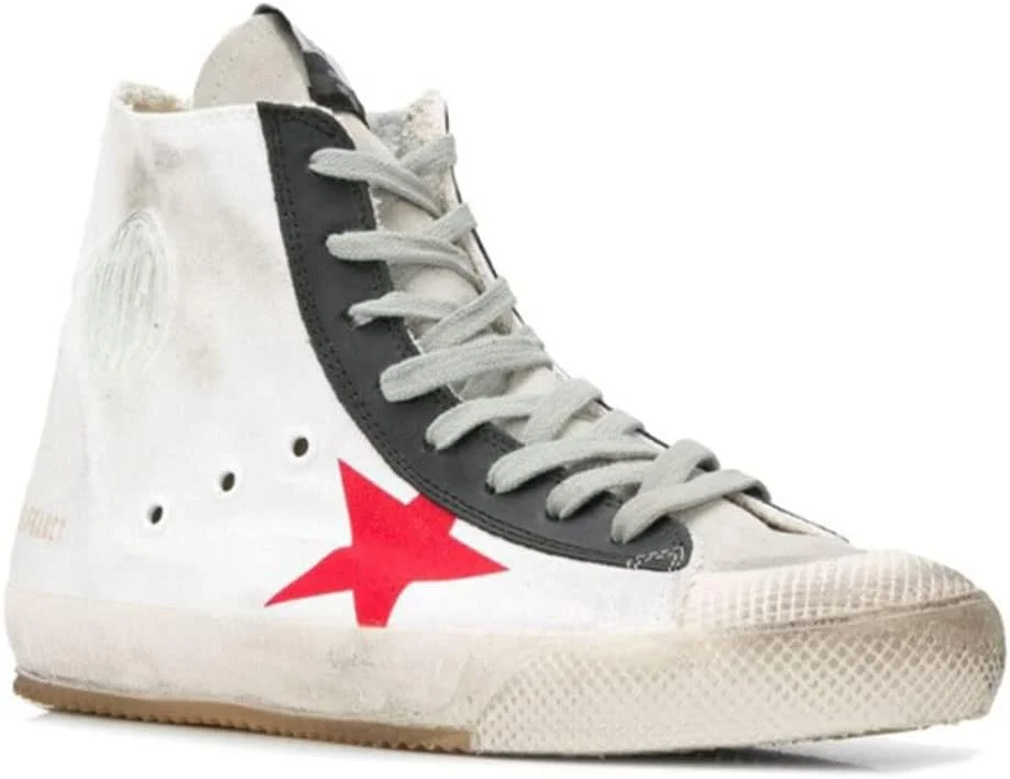 کفش‌های کتانی ساق بلند دخترانه گلدن گوس، کفش‌های ورزشی غیررسمی و مد روز مناسب فضای باز، تنفس‌پذیر و ضد لغزش