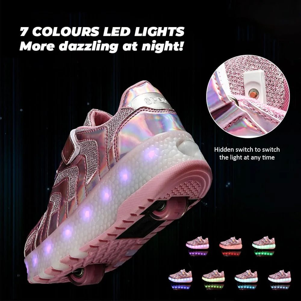 کفش های اسکیت غلتکی بچه گانه، کتانی برای پسران و دختران، USB شارژ چند رنگ LED خودکار جمع شونده اسکیت های اسکیت بورد فنی برای روشن کردن کتانی های براق برای پسران دختران هدیه جدید کفش های اسکیت غلتکی بچه گانه، کتانی برای پسران و دختران، USB شارژ چند رنگ LED خودکار جمع شونده اسکیت های اسکیت بورد فنی برای روشن کردن کتانی های براق برای پسران دختران هدیه جدید