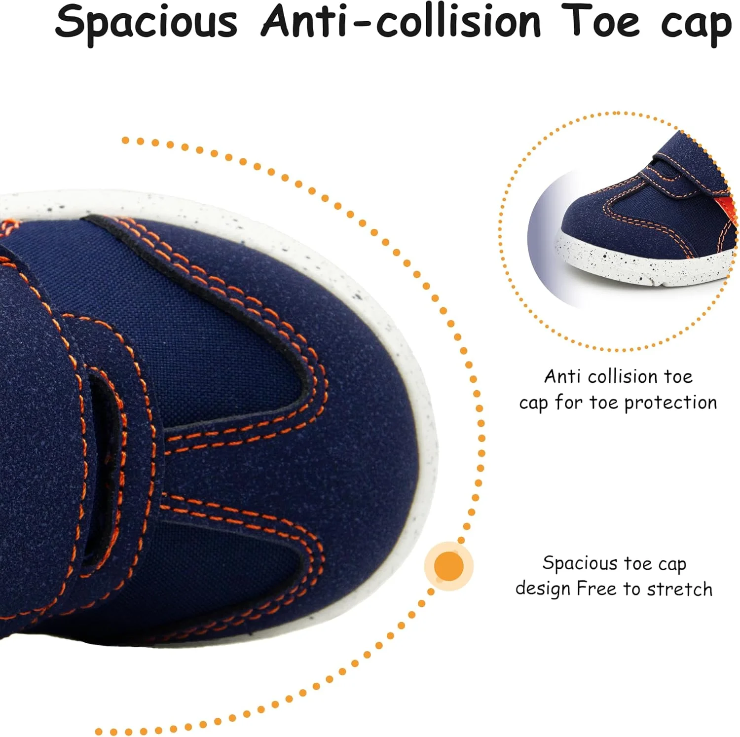 کفش های بوم اسکای ویل مناسب کودکان نوپا، پسرانه و دخترانه، کفش های کتانی با چسب نواری و پنجه پهن، مناسب پیاده روی با پای برهنه برای کودکان نوپا