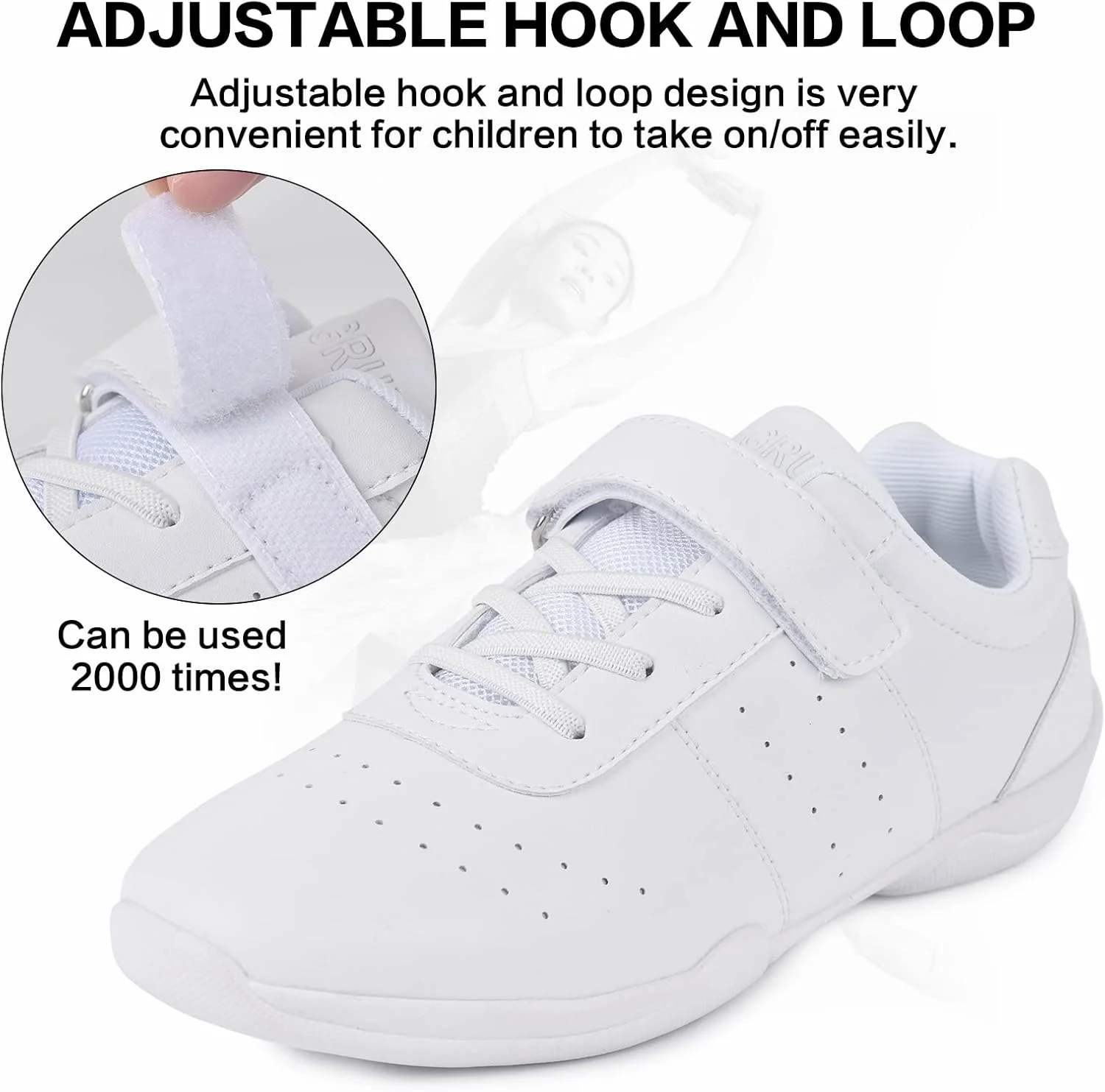 کفش های تشویق دخترانه اسماپاویک، کفش های رقص سفید، کفش های ورزشی تمرینی، تنیس، کفش های مسابقه پیاده روی