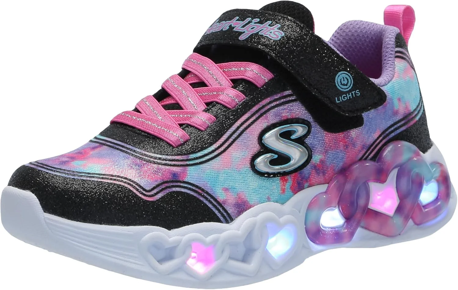 کفش کتانی چراغ دار دخترانه/پسرانه Skechers مدل Infinite Heart Lights-Color Lovin