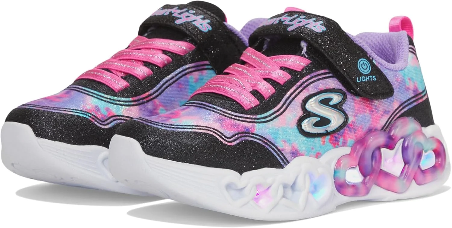 کفش کتانی چراغ دار دخترانه/پسرانه Skechers مدل Infinite Heart Lights-Color Lovin