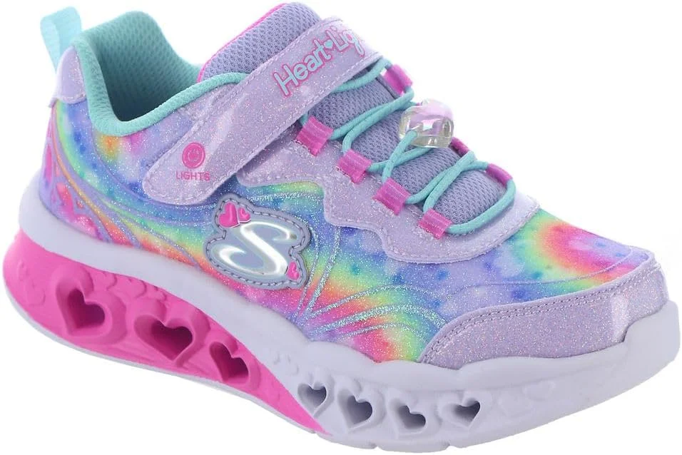 بوت پیاده روی دخترانه اسکیچرز مدل Flutter Heart Lights Groovy Swirl