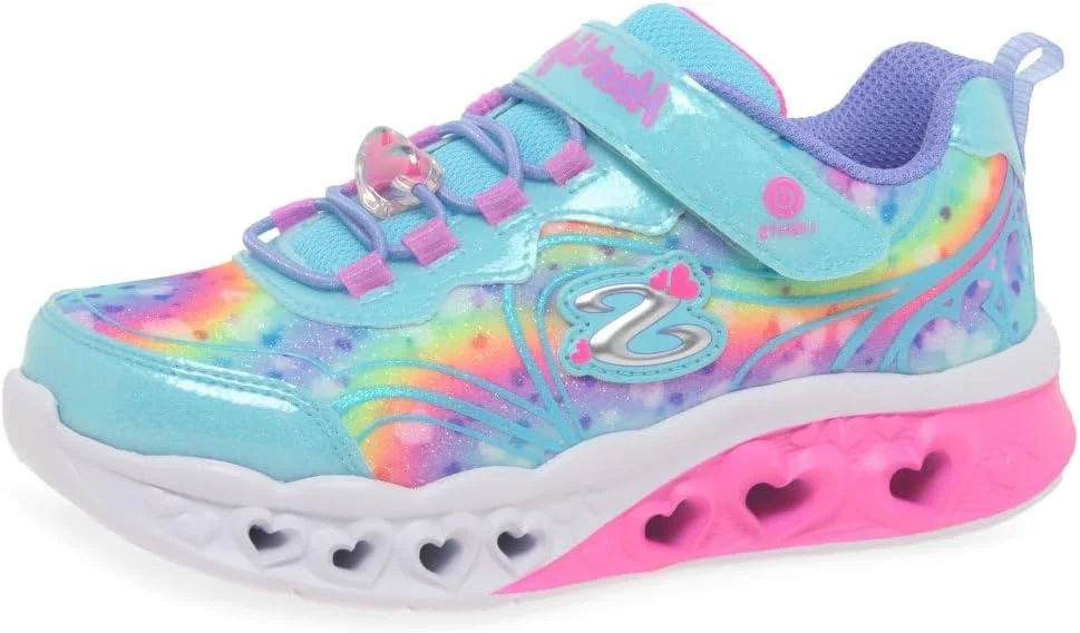 بوت پیاده روی دخترانه Skechers Flutter Heart Lights Groovy Swirl