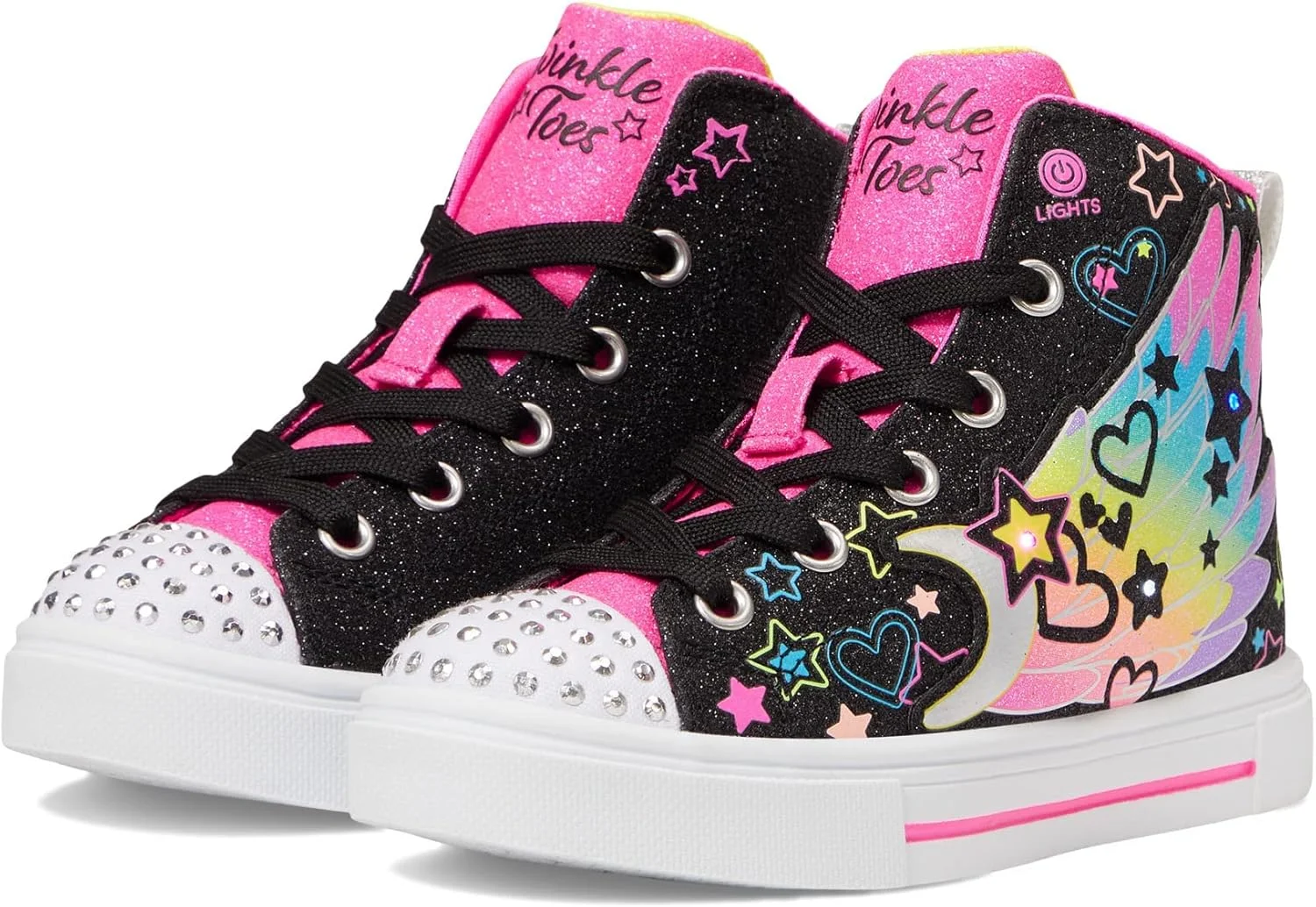 کفش اسنیکرز چراغ دار دخترانه و پسرانه Skechers Twinkle Sparks-Galaxy Glitz