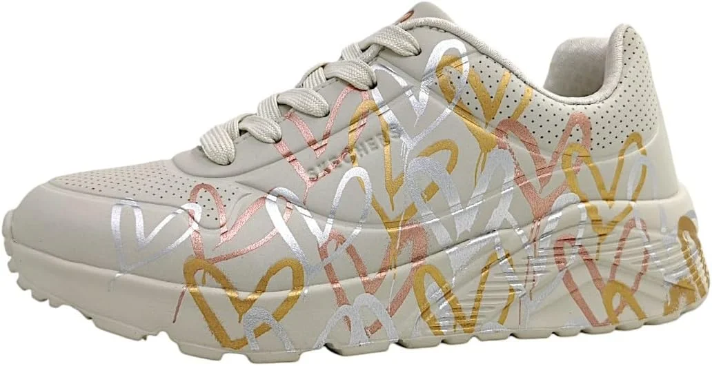 کفش کتانی دخترانه Skechers Uno Lite-Metallic Love