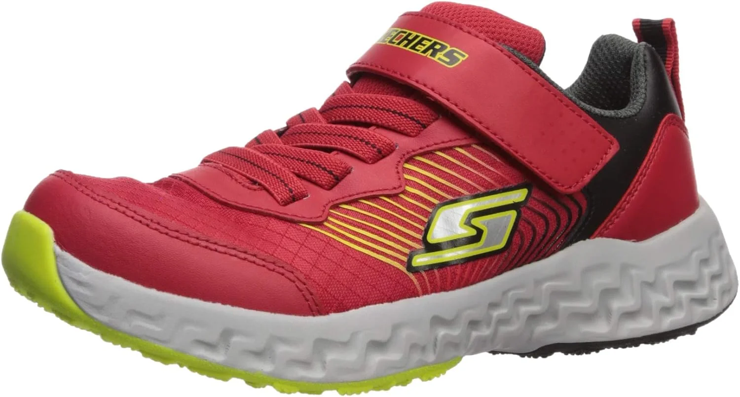 کفش ورزشی پسرانه اسکیچرز مدل KEWLGRIP، قرمز/مشکی، سایز 11 عرض متوسط