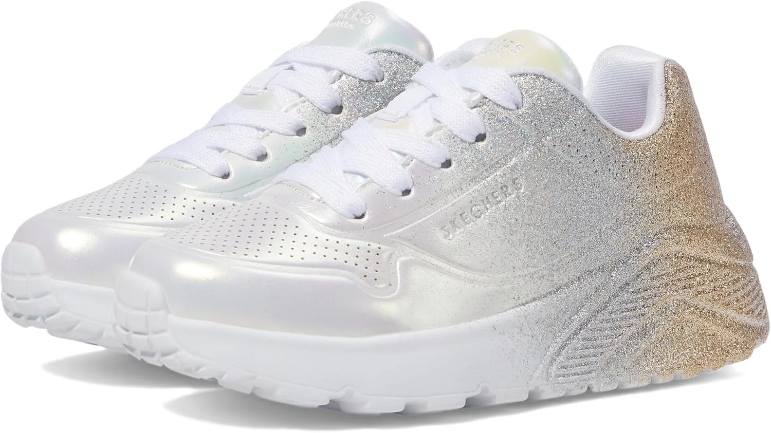 کفش ورزشی دخترانه اسکیچرز مدل Uno Lite، سفید/چند رنگ، سایز 3 کودک