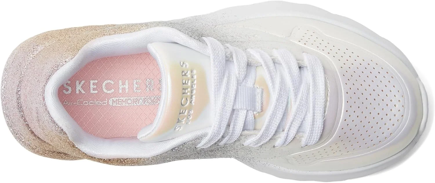 کفش ورزشی دخترانه اسکیچرز مدل Uno Lite، سفید/چند رنگ، سایز 3 کودک