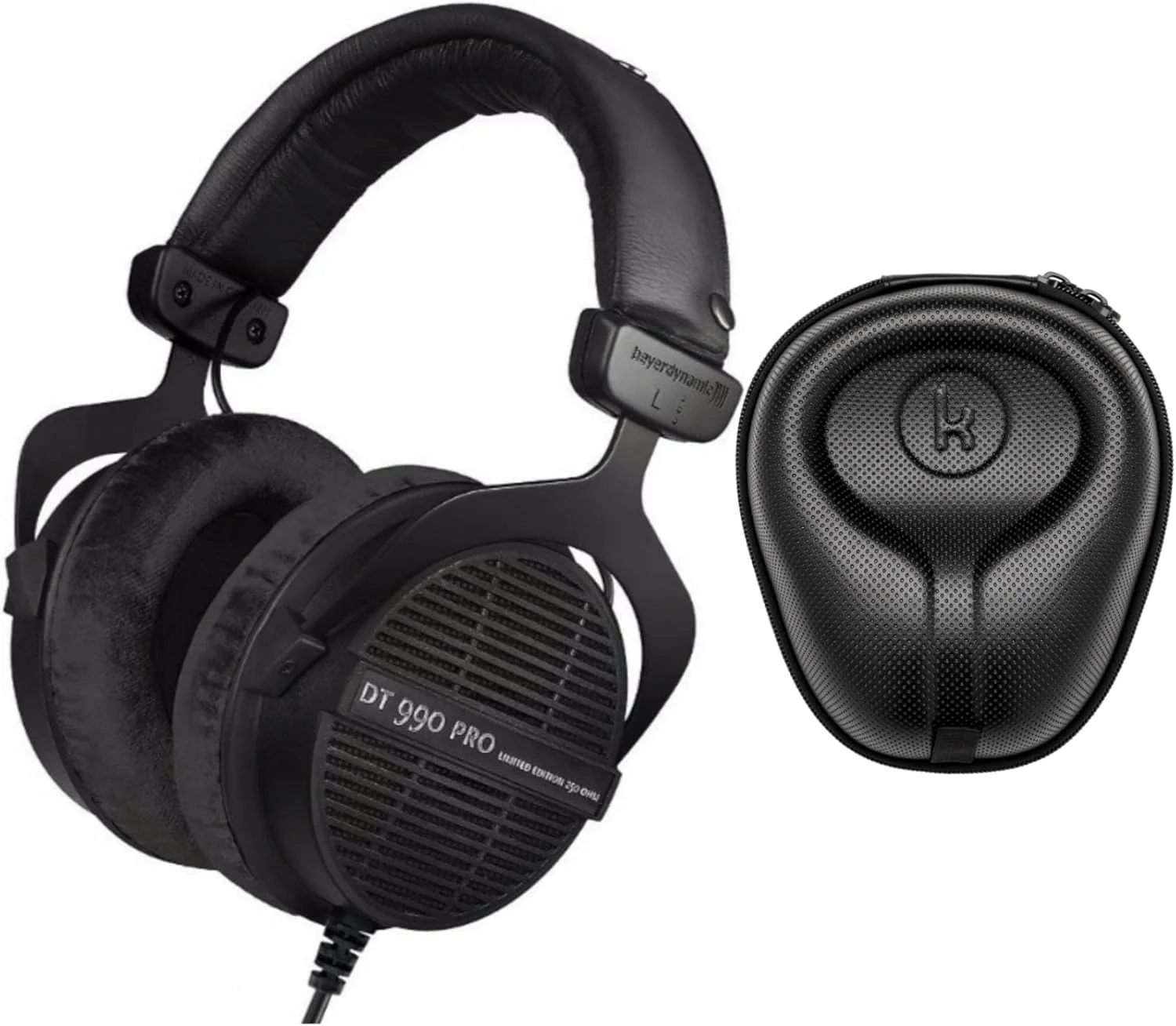 هدفون استودیویی بیرداینامیک DT 990 PRO (مشکی نینجا، نسخه محدود) همراه با کیف محافظ هارد شل (2 تکه)
