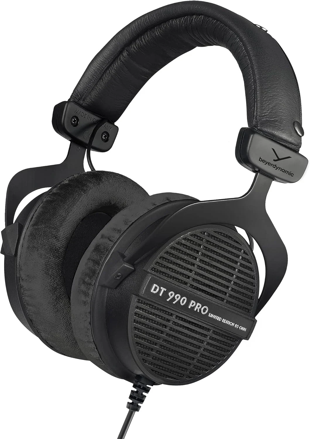 هدفون مانیتورینگ استودیویی دور گوشی بیرداینامیک DT 990 Pro - ساختار استریو پشت باز، سیمی (80 اهم، مشکی (نسخه محدود))