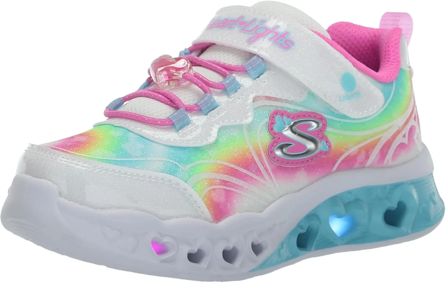 کفش اسنیکرز چراغ دار دخترانه و پسرانه Skechers Flutter Heart Lights - طرح Groovy Swirl