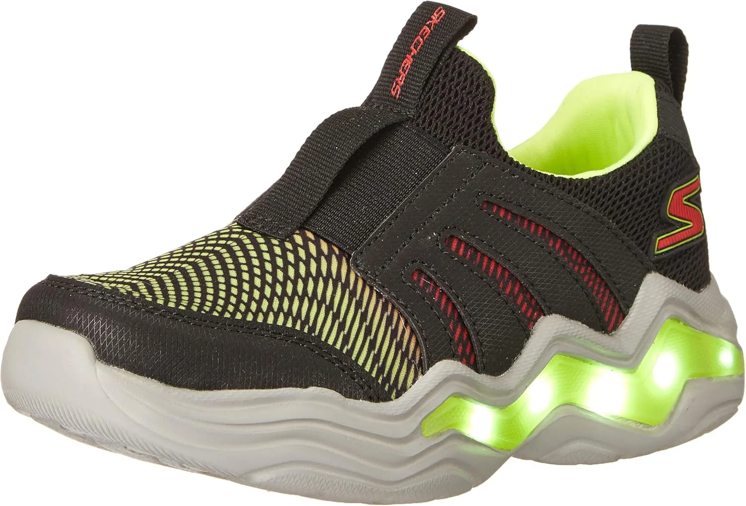 کفش پسرانه اسکیچرز مدل Erupters Iv-zandor، مشکی/لیمویی، سایز 2.5 کودکانه