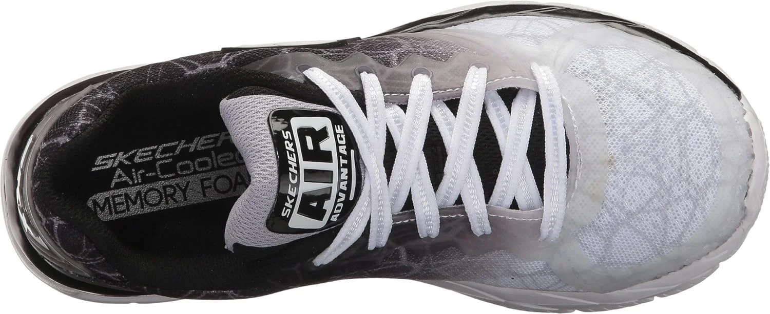 کفش ورزشی پسرانه Skechers Air Advantage، مشکی/سفید، سایز 1 M