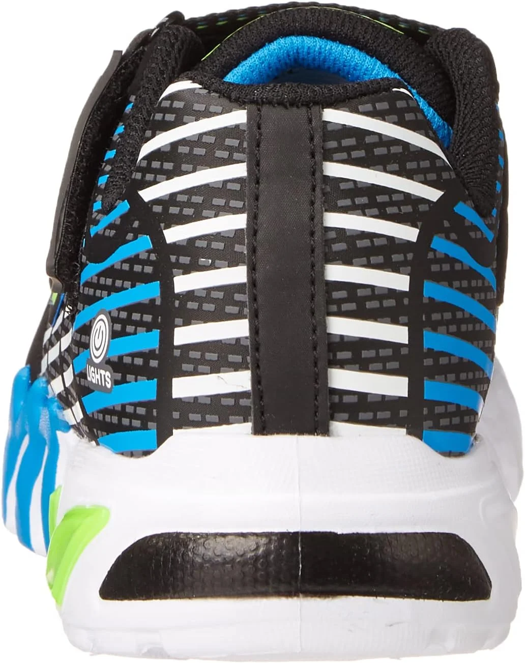 کفش ورزشی پسرانه اسکیچرز مدل 400136L، مشکی/آبی/لیمویی، سایز 3 کودکانه