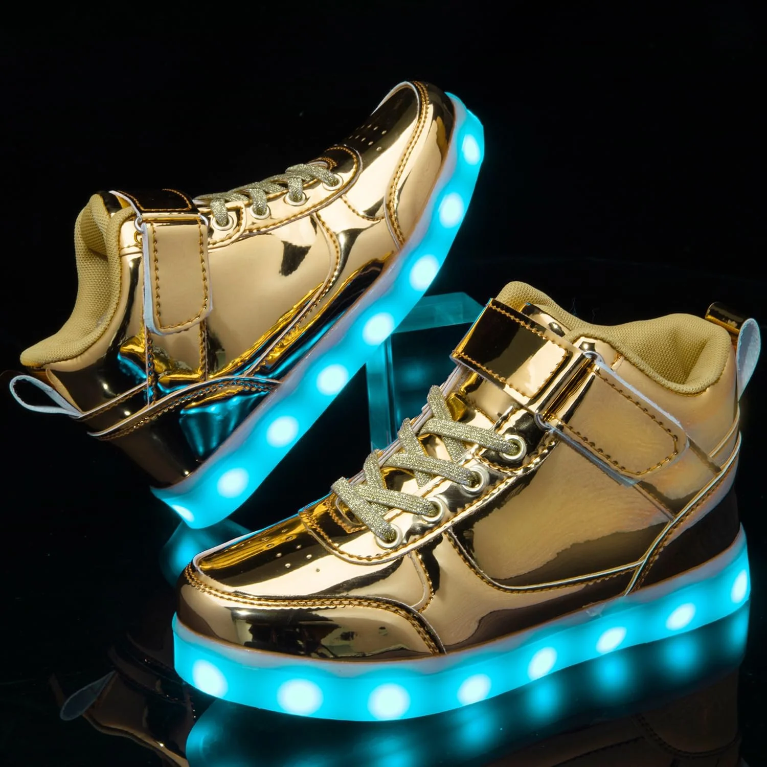 کفش های چراغ دار بچه گانه SEROUNY، کتانی های LED ساق بلند، شارژ USB، کفش های ورزشی چشمک زن برای دختران و پسران کودک