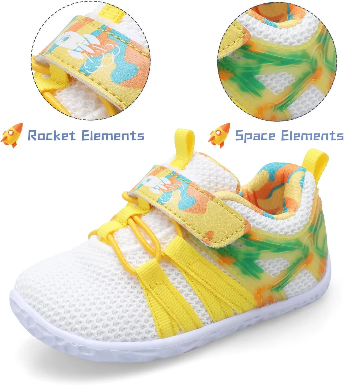 کفش های اسکورتین پسرانه دخترانه نوپا، کفش های پیاده روی پابرهنه کودکان کوچک، کفش های کتانی تنیس توری سبک وزن