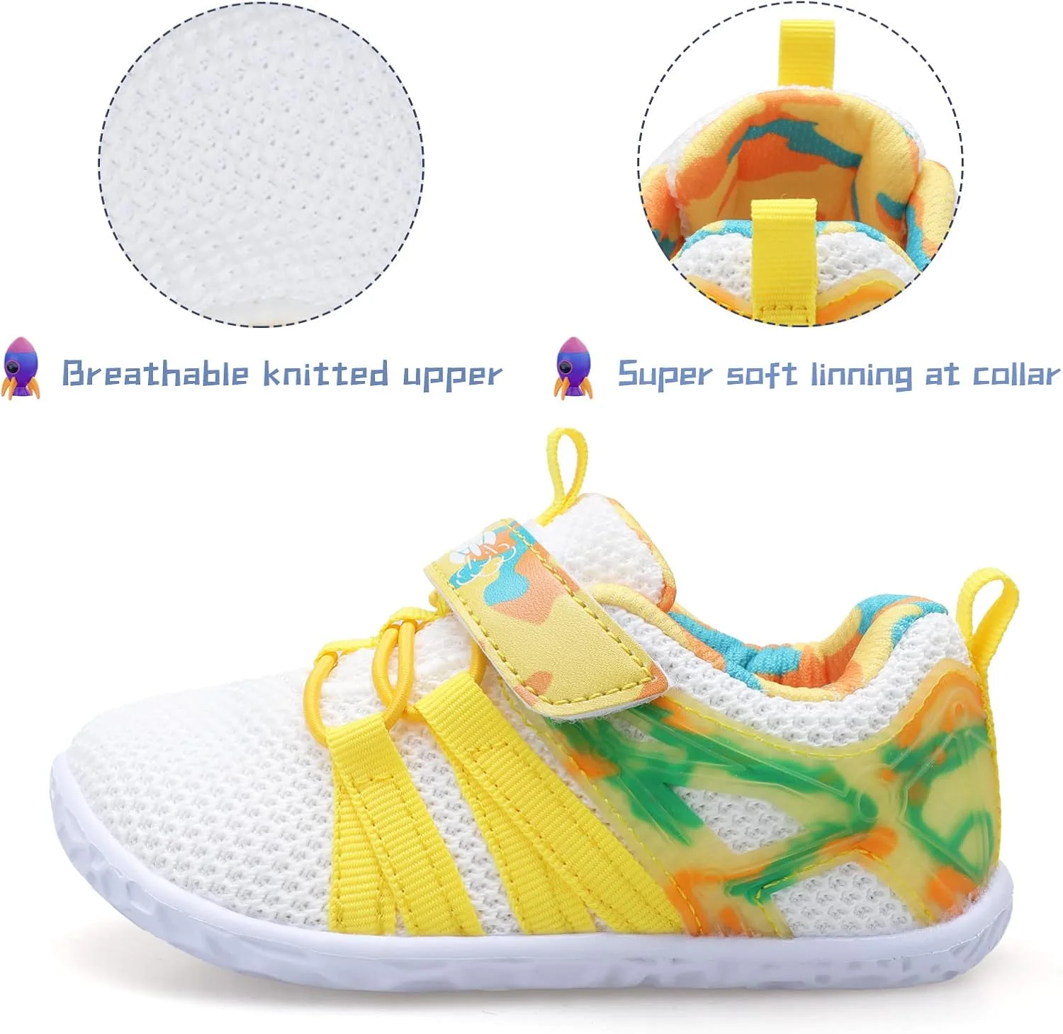 کفش های اسکورتین پسرانه دخترانه نوپا، کفش های پیاده روی پابرهنه کودکان کوچک، کفش های کتانی تنیس توری سبک وزن