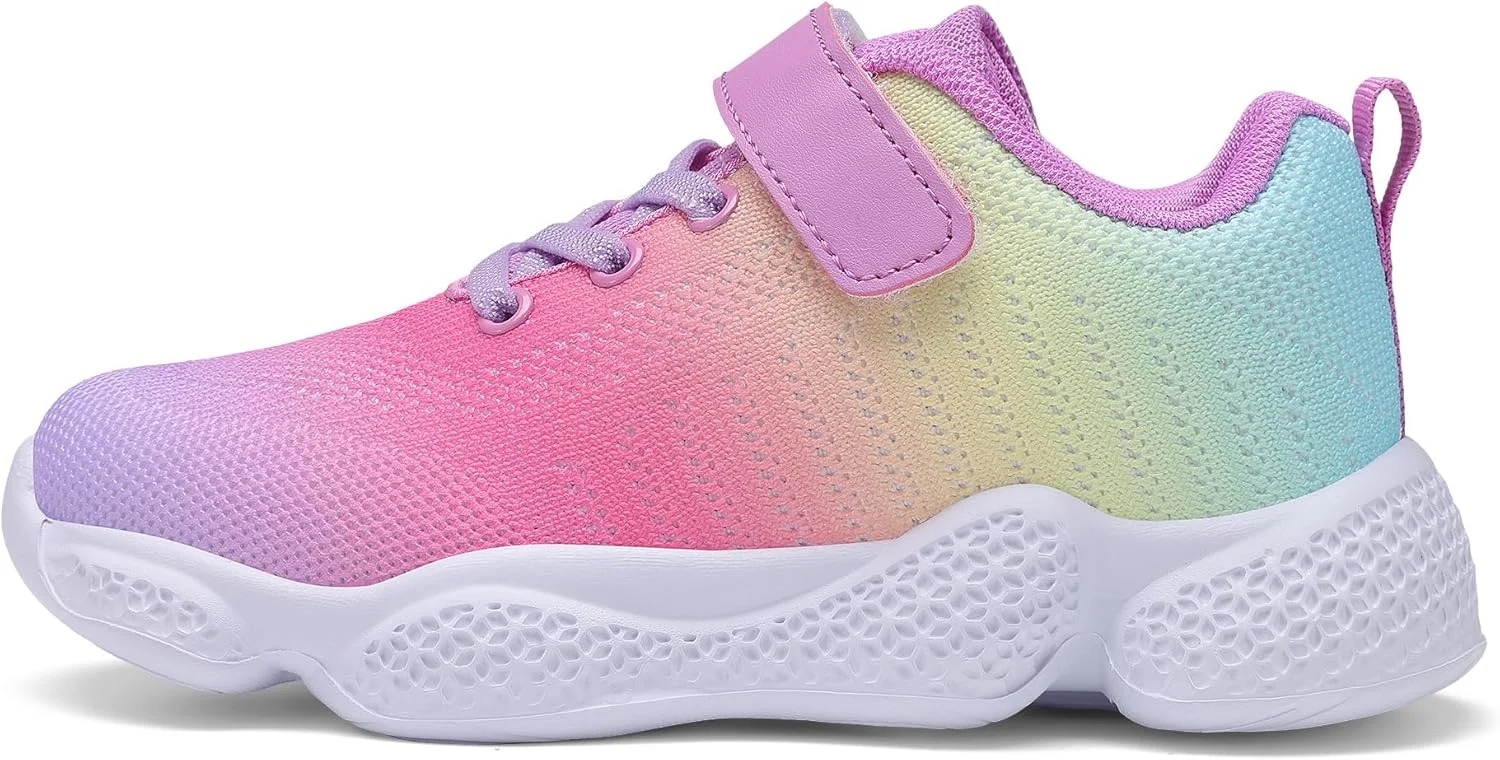 کفش تنیس بچگانه Santiro، کفش ورزشی سبک وزن پسرانه دخترانه، بنفش گرادیانی، سایز 4.5