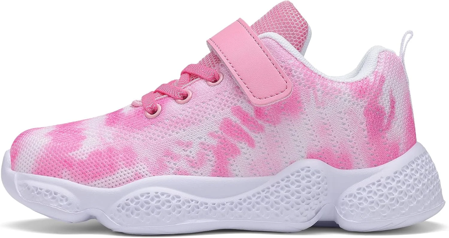 کفش تنیس بچگانه سانتیو، کفش ورزشی سبک وزن برای دویدن، دخترانه و پسرانه، صورتی، سایز 4.5
