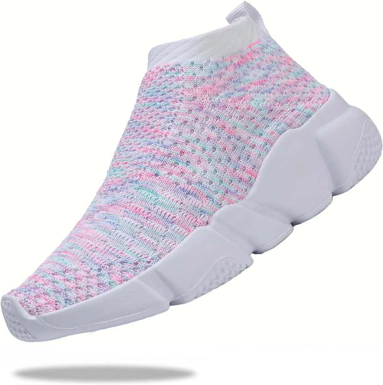 کفش جورابی پسرانه Santiro، کفش بافتنی تنفسی دخترانه، بنفش، سایز 4.5 بچه بزرگ