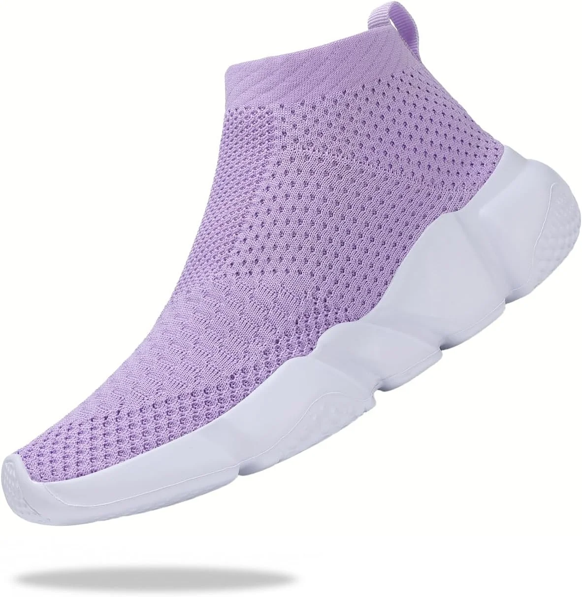 کفش جورابی پسرانه Santiro، کفش بافتنی تنفسی دخترانه، بنفش، سایز 9.5 کودک نوپا