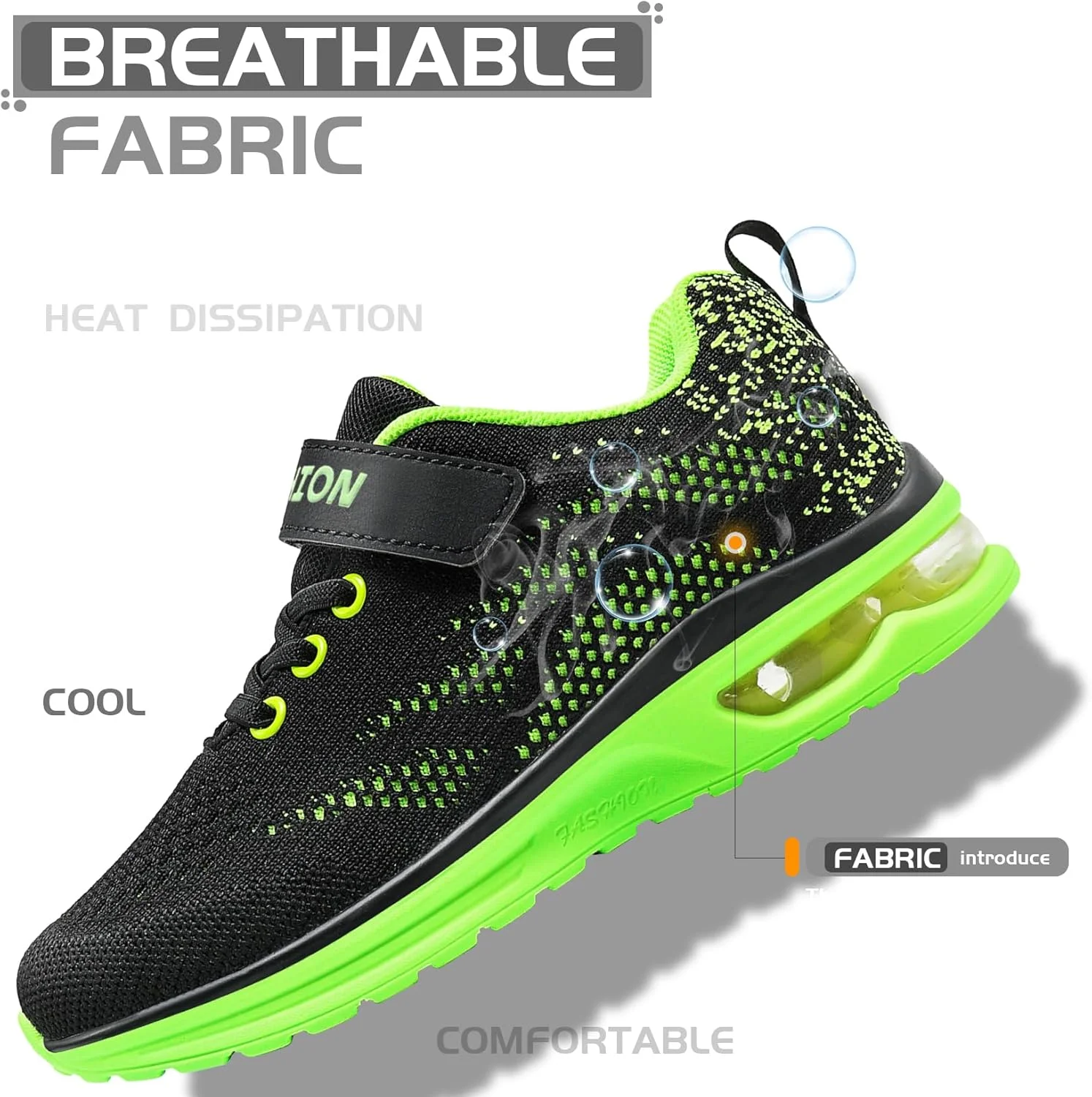 کفش بسکتبال ASHION، کفش ورزشی پسرانه، کفش ورزشی بچگانه، ساق بلند، کفش ورزشی فضای باز، ضد لغزش، تنفسی