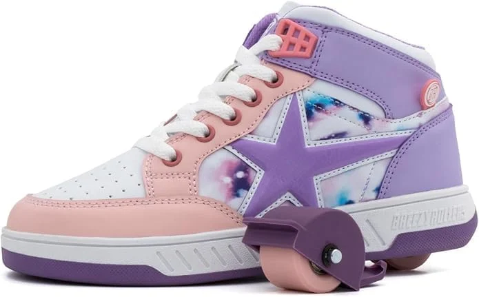 کفش های چرخدار بچگانه BREEZY ROLLERS | تبدیل از کفش کتانی خیابانی به اسکیت غلتکی در چند ثانیه | سیستم کلیک ثبت شده | کفش های کتانی چرخدار برای پسران و دختران