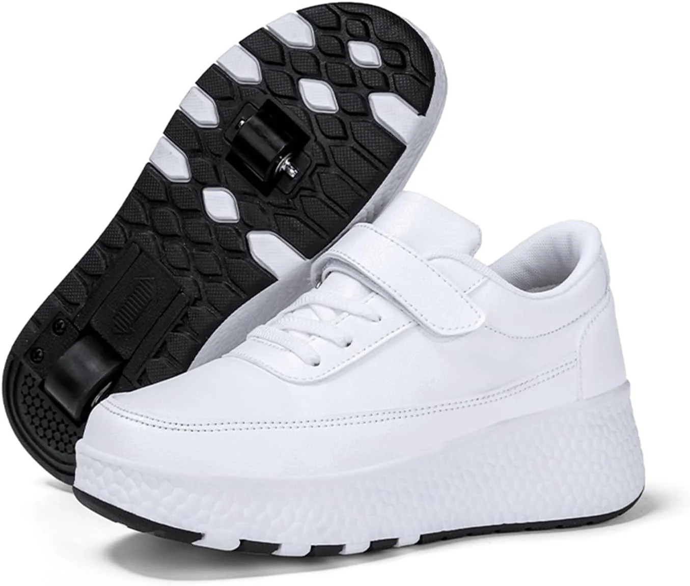 کفش های چرخ دار دخترانه پسرانه تک چرخ/دو چرخ کفش های اسکیت غلتکی قابل تنظیم مربیان جمع شونده با چرخ برای کودکان کفش های اسکیت غلتکی برای ورزش های فضای باز